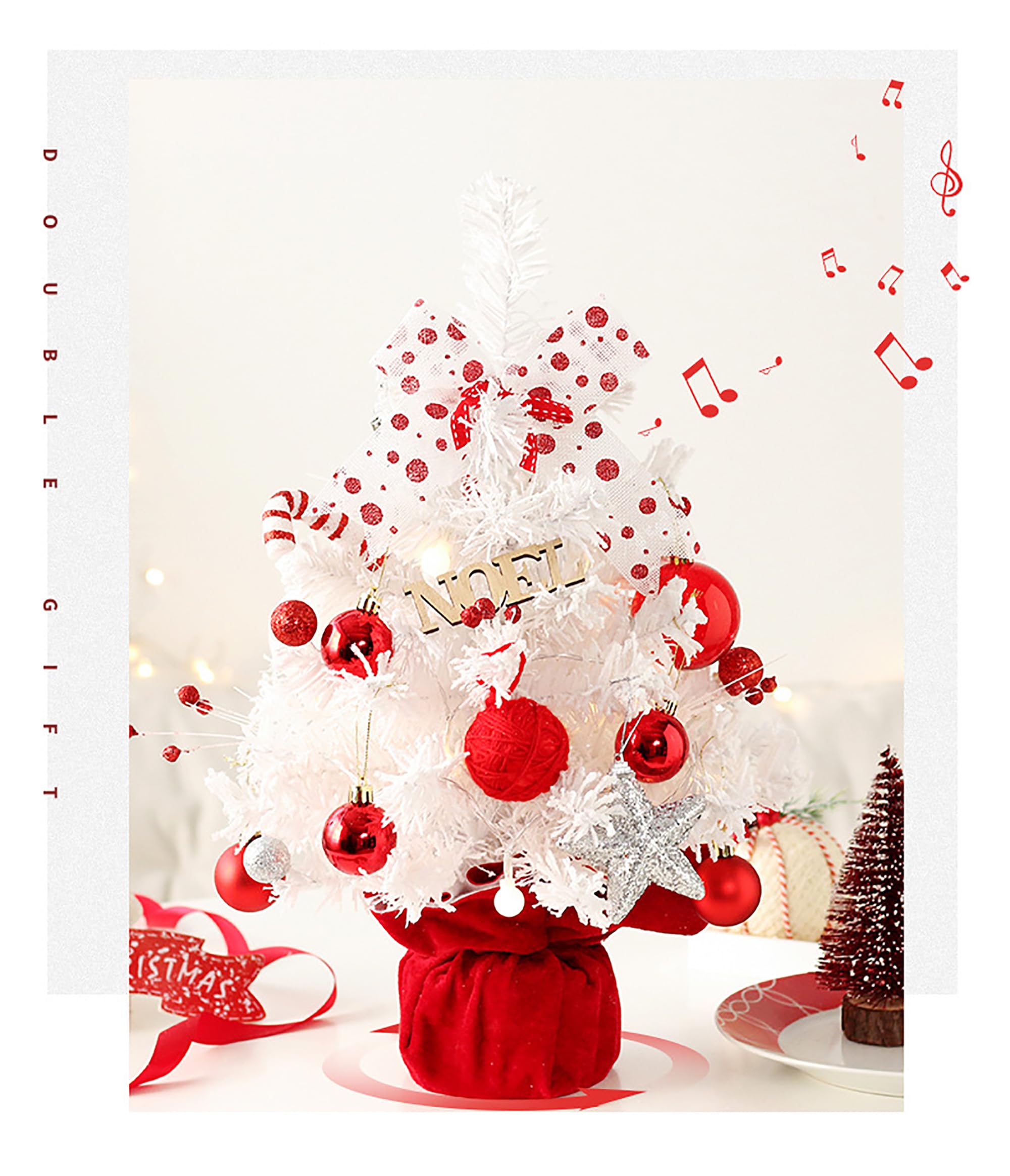 Amazon.co.jp: クリスマスツリー 卓上 音楽付きオルゴール 雪化粧 ミニ